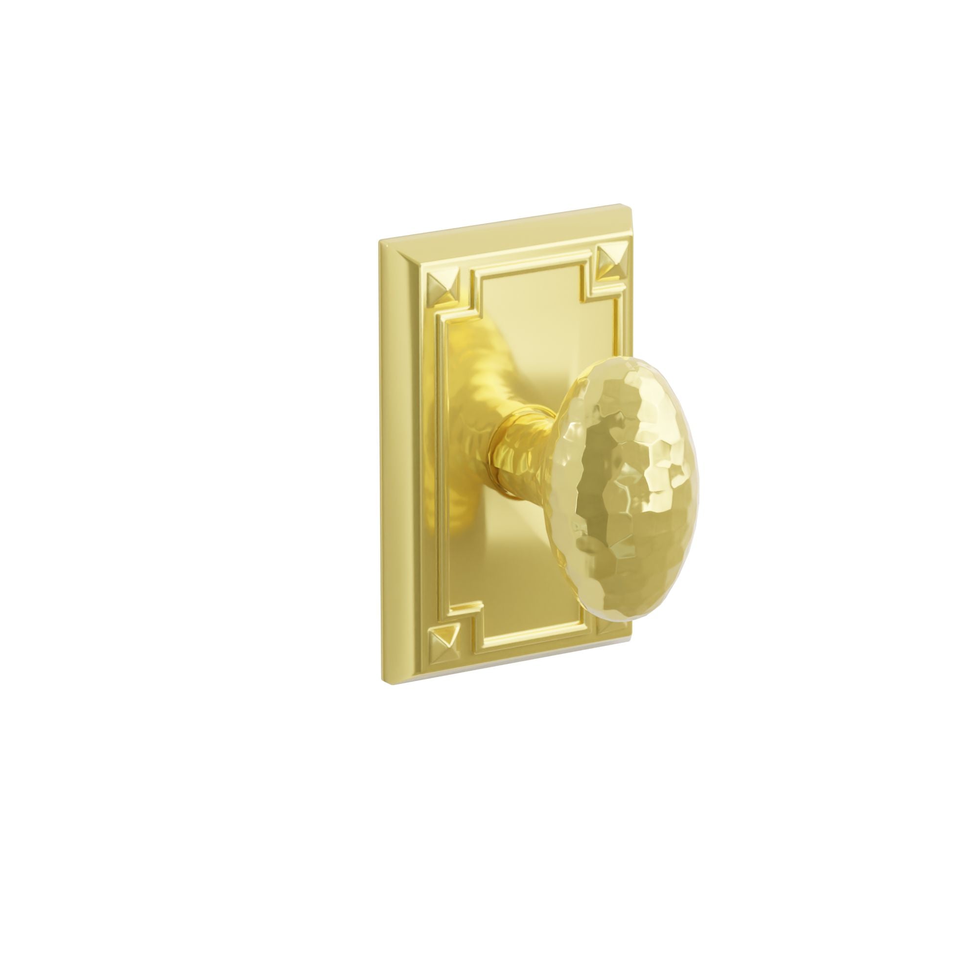 Emtek Concealed Fastener Hammered Egg Knob Set With Arts & Crafts Rosette