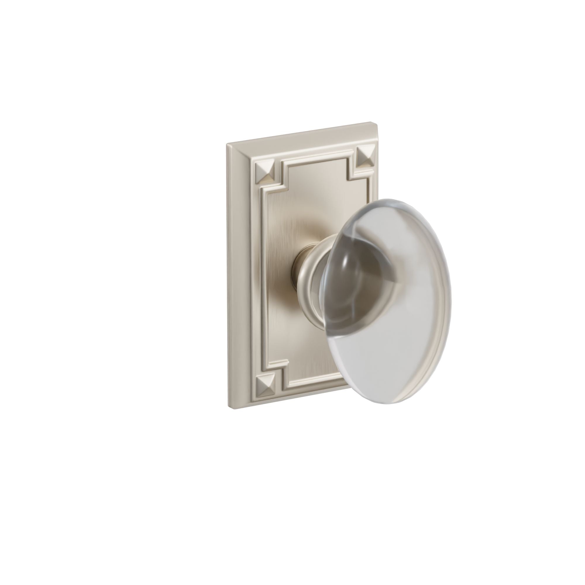 Emtek Concealed Fastener Hampton Glass Knob Set With Arts & Crafts Rosette