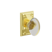 Emtek Hampton Glass Knob Set with Arts & Crafts Rosette