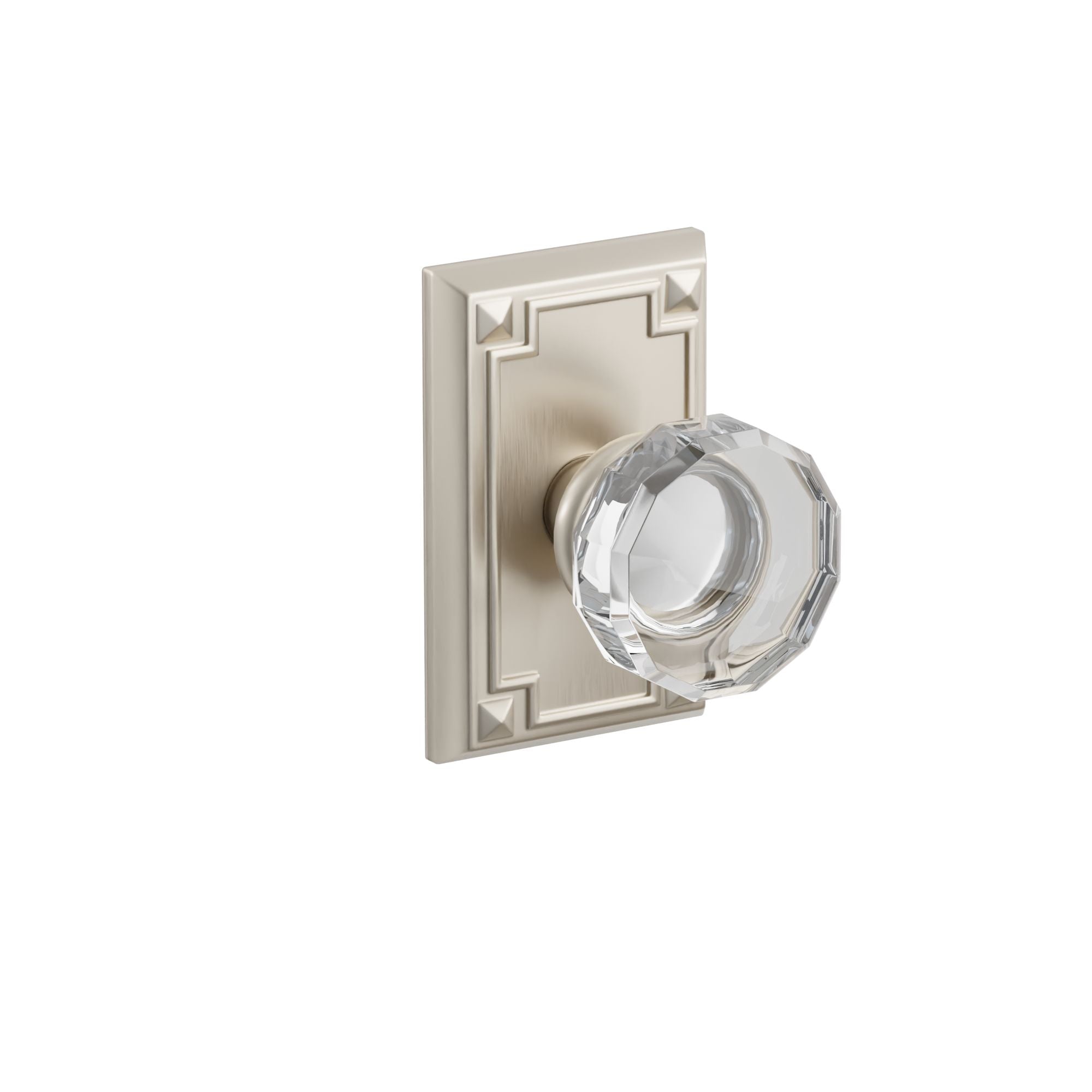 Emtek Concealed Fastener Lowell Glass Knob Set With Arts & Crafts Rosette