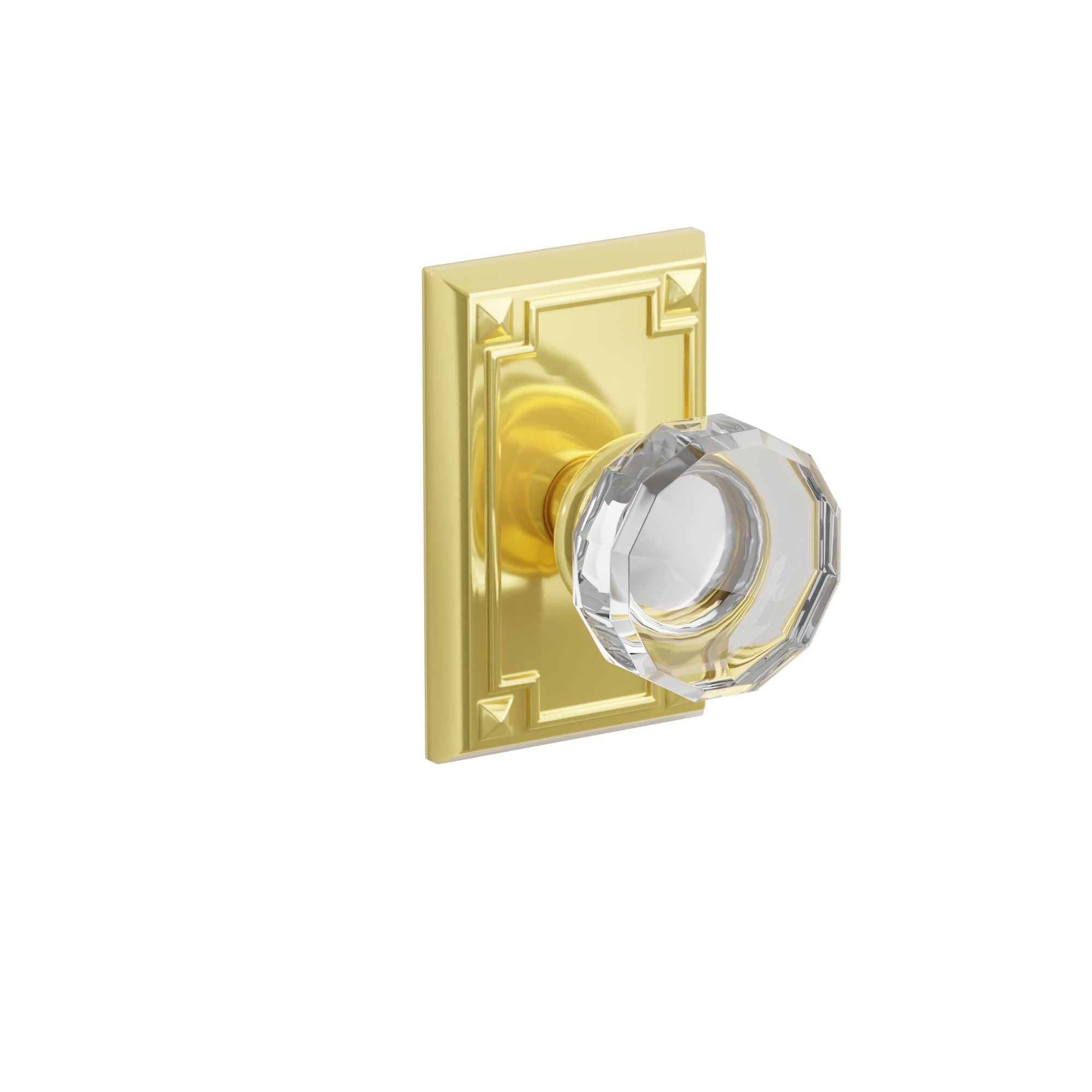 Emtek Lowell Glass Knob Set with Arts & Crafts Rosette