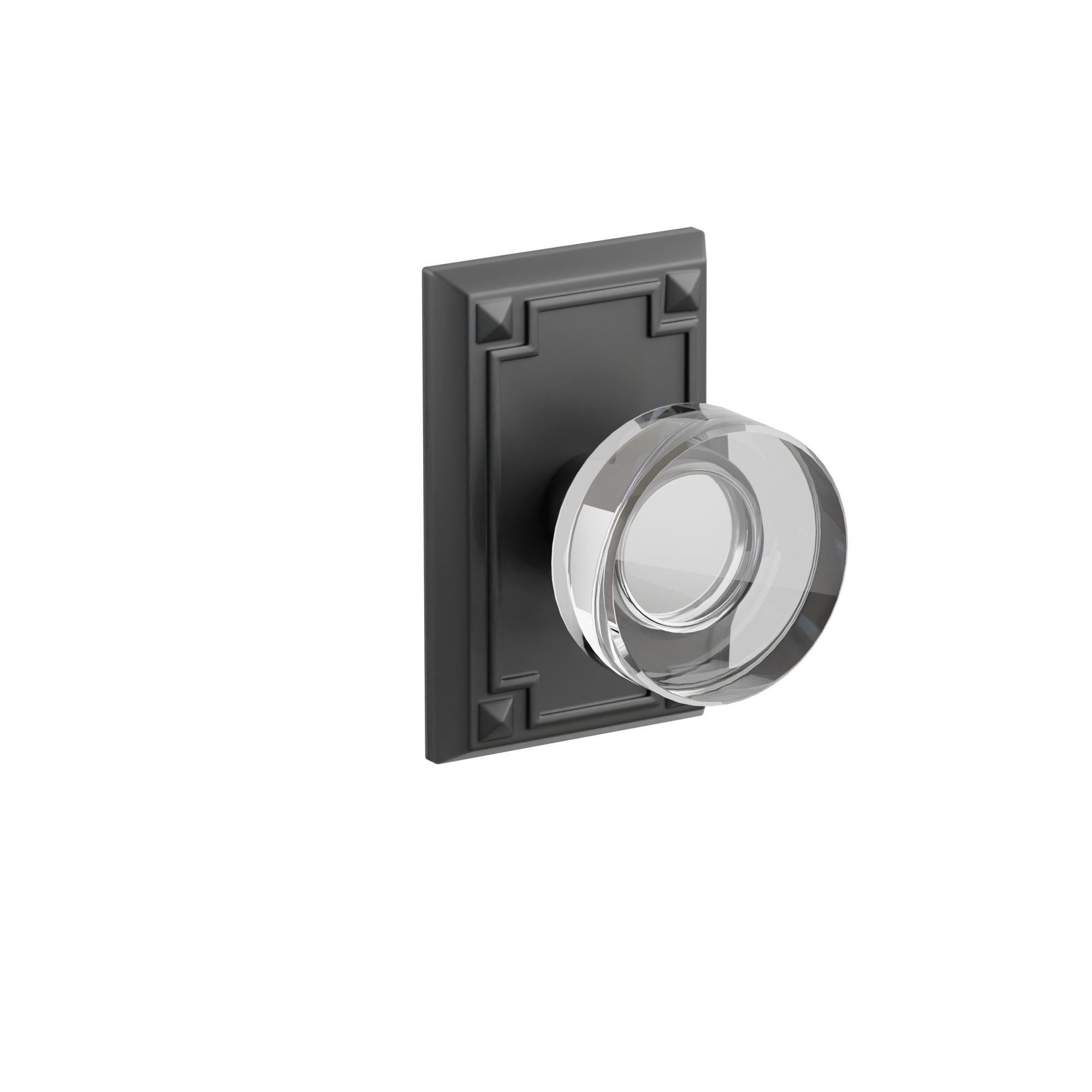 Emtek Modern Disc Glass Knob Set with Arts & Crafts Rosette