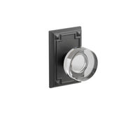 Emtek Concealed Fastener Modern Disc Glass Knob Set With Arts & Crafts Rosette