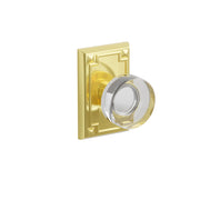 Emtek Modern Disc Glass Knob Set with Arts & Crafts Rosette