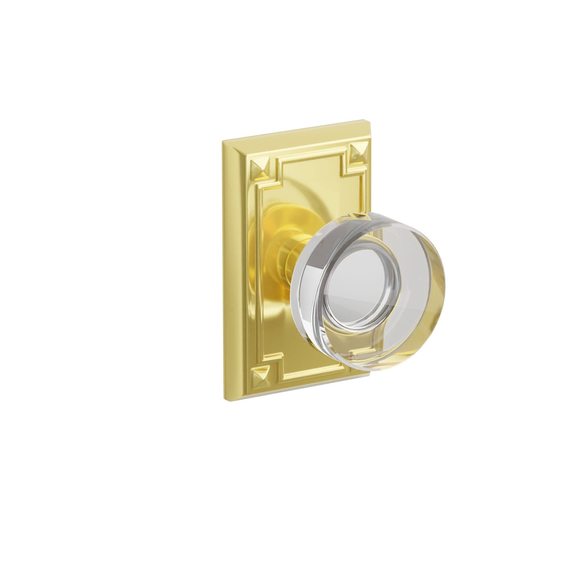 Emtek Modern Disc Glass Knob Set with Arts & Crafts Rosette