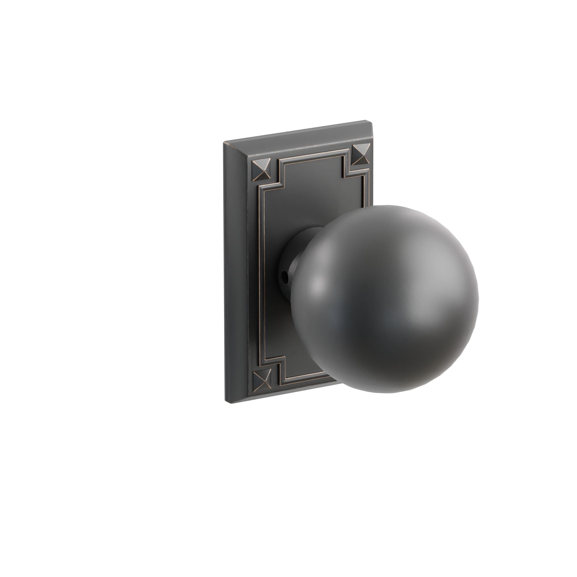 Emtek Concealed Fastener Orb Knob Set With Arts & Crafts Rosette