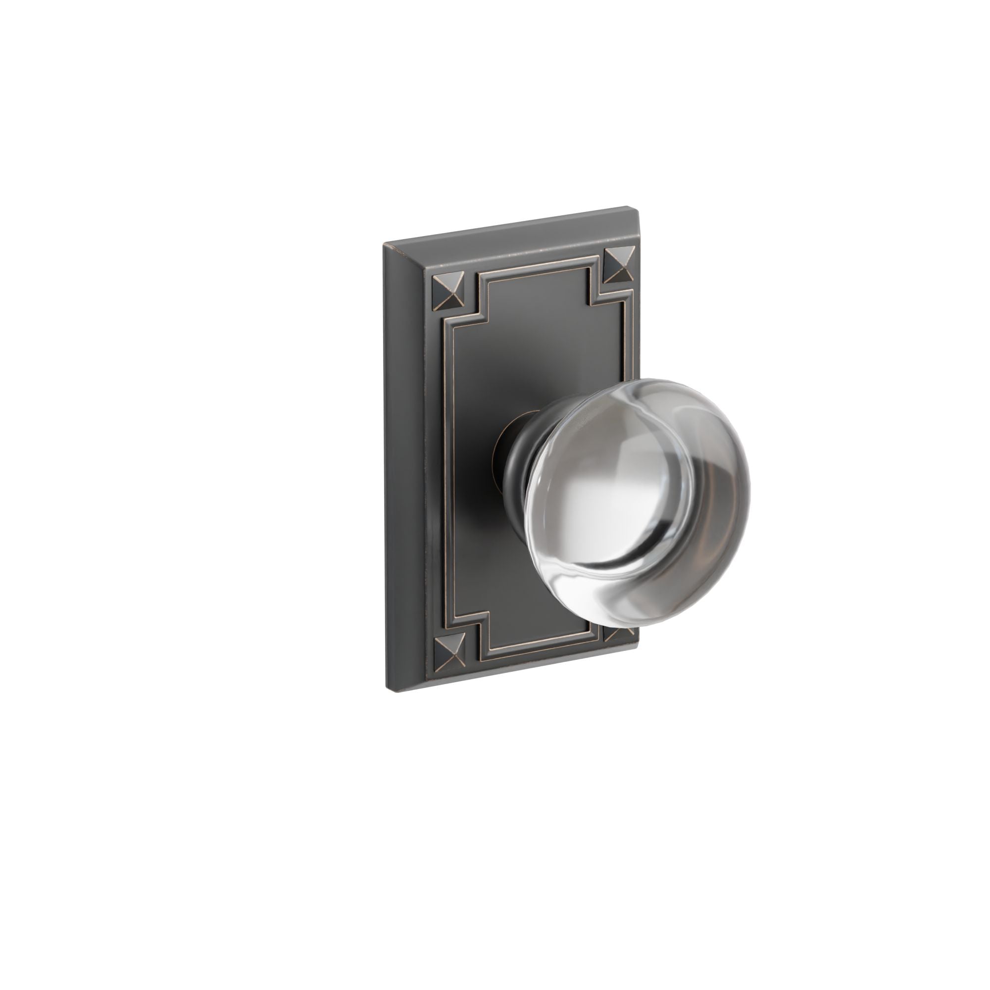 Emtek Concealed Fastener Providence Glass Knob Set With Arts & Crafts Rosette