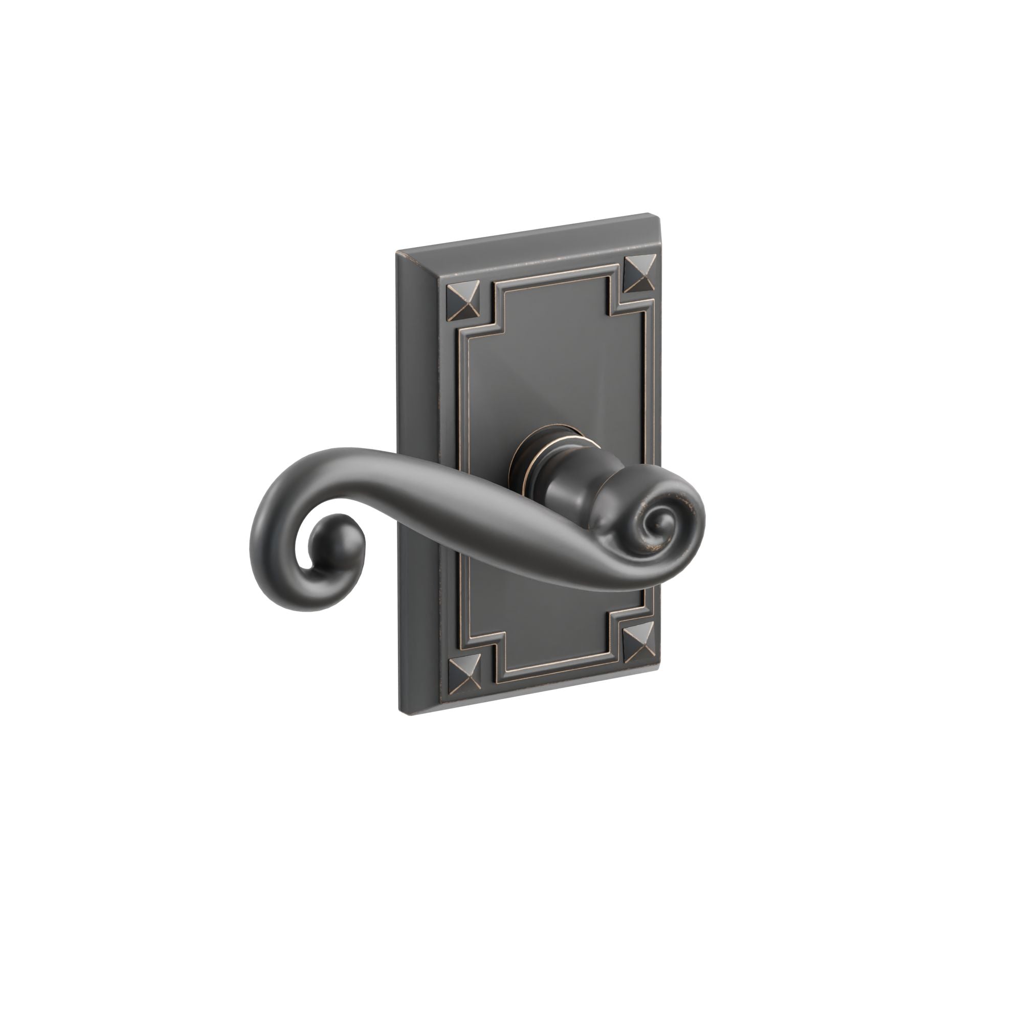 Emtek Rustic Lever Set with Arts & Crafts Rosette