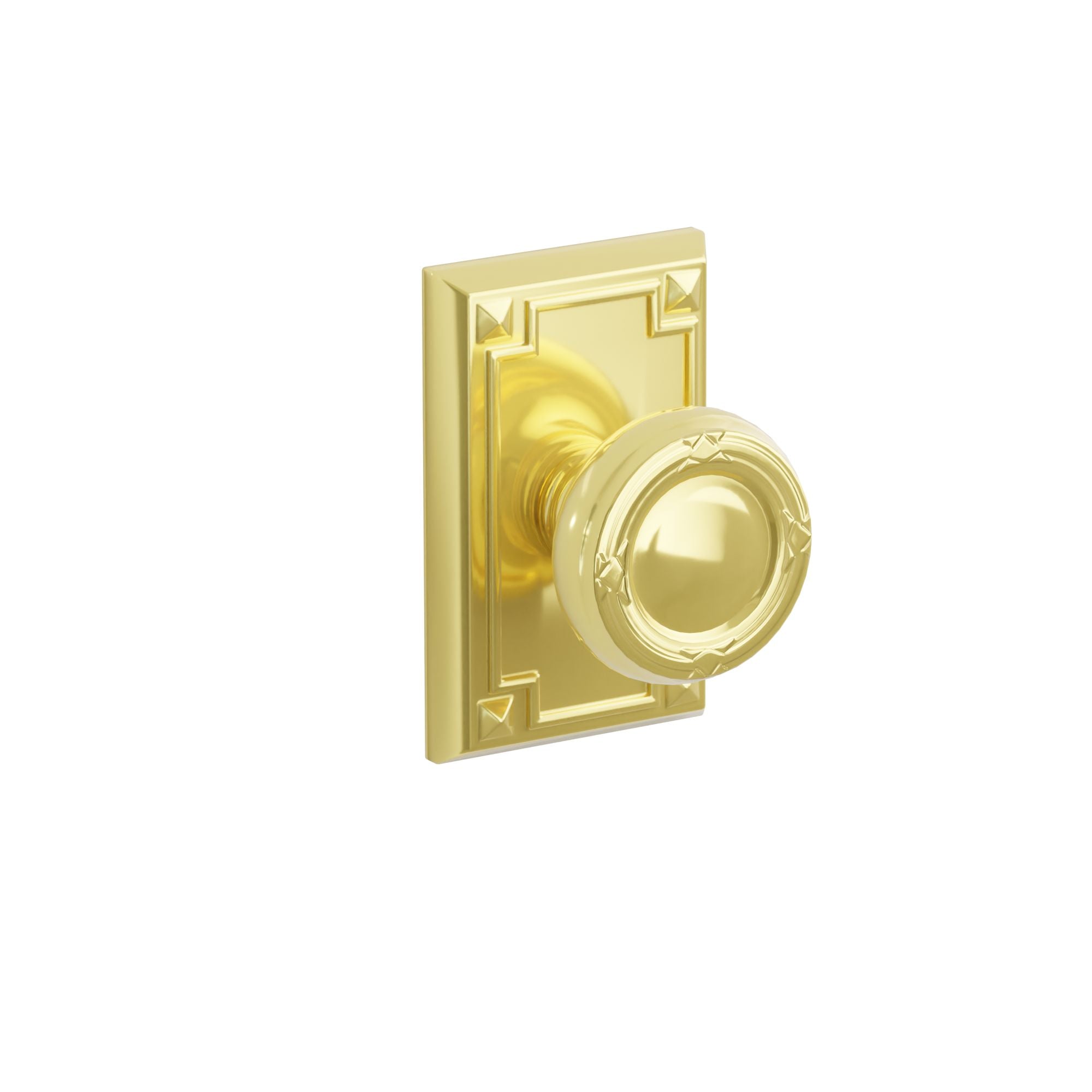 Emtek Concealed Fastener Ribbon & Reed Knob Set With Arts & Crafts Rosette