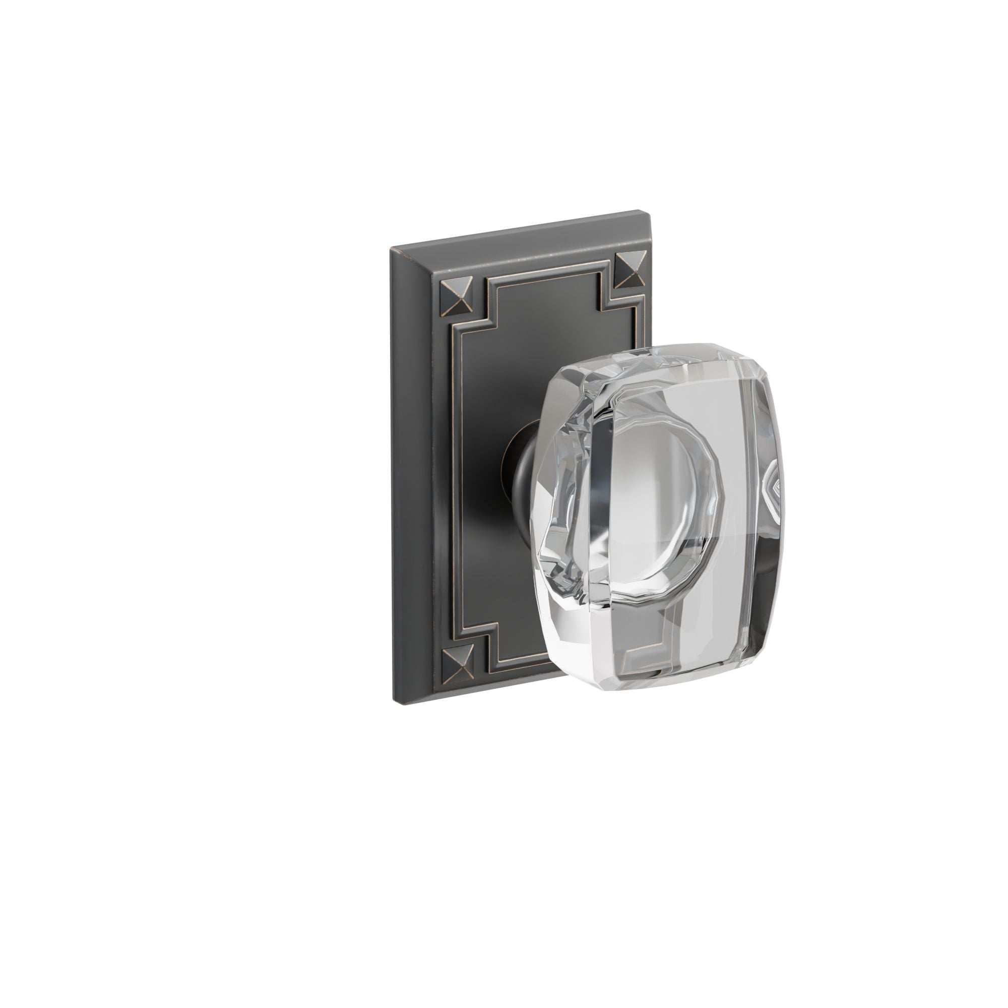 Emtek Concealed Fastener Windsor Glass Knob Set With Arts & Crafts Rosette