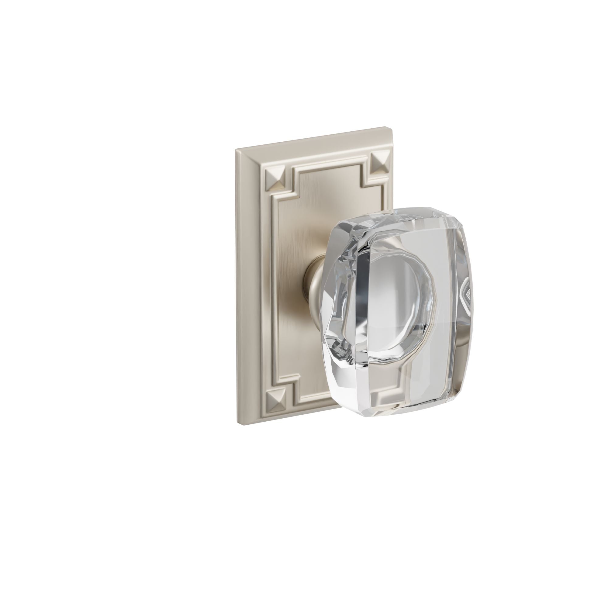 Emtek Concealed Fastener Windsor Glass Knob Set With Arts & Crafts Rosette