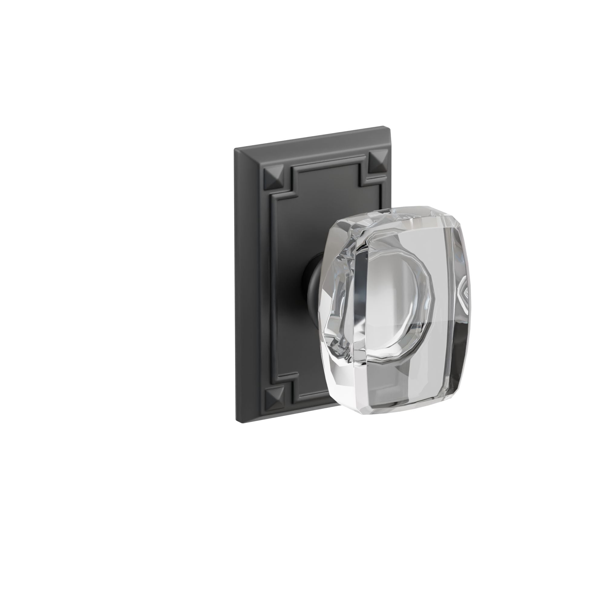 Emtek Concealed Fastener Windsor Glass Knob Set With Arts & Crafts Rosette