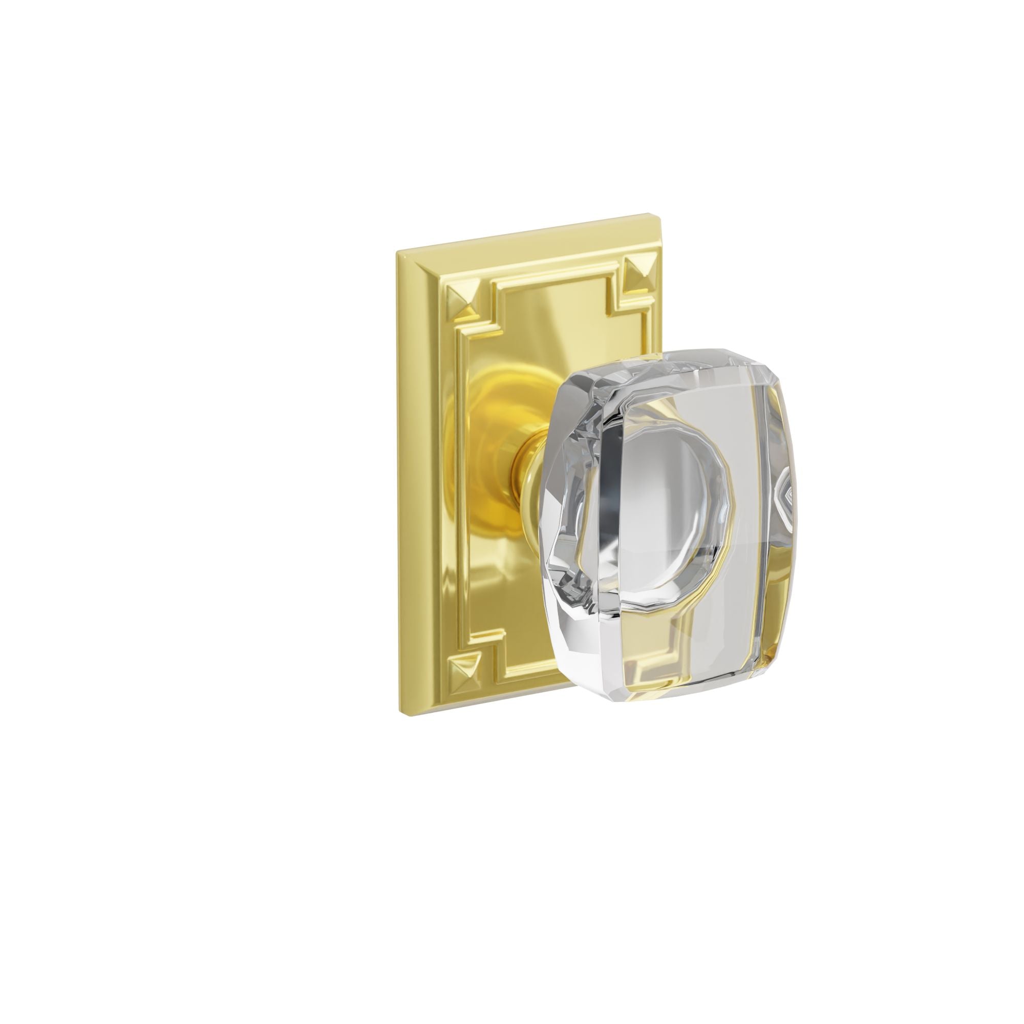 Emtek Concealed Fastener Windsor Glass Knob Set With Arts & Crafts Rosette