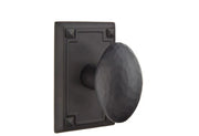 Emtek Concealed Fastener Hammered Egg Knob Set with Arts & Crafts Rosette