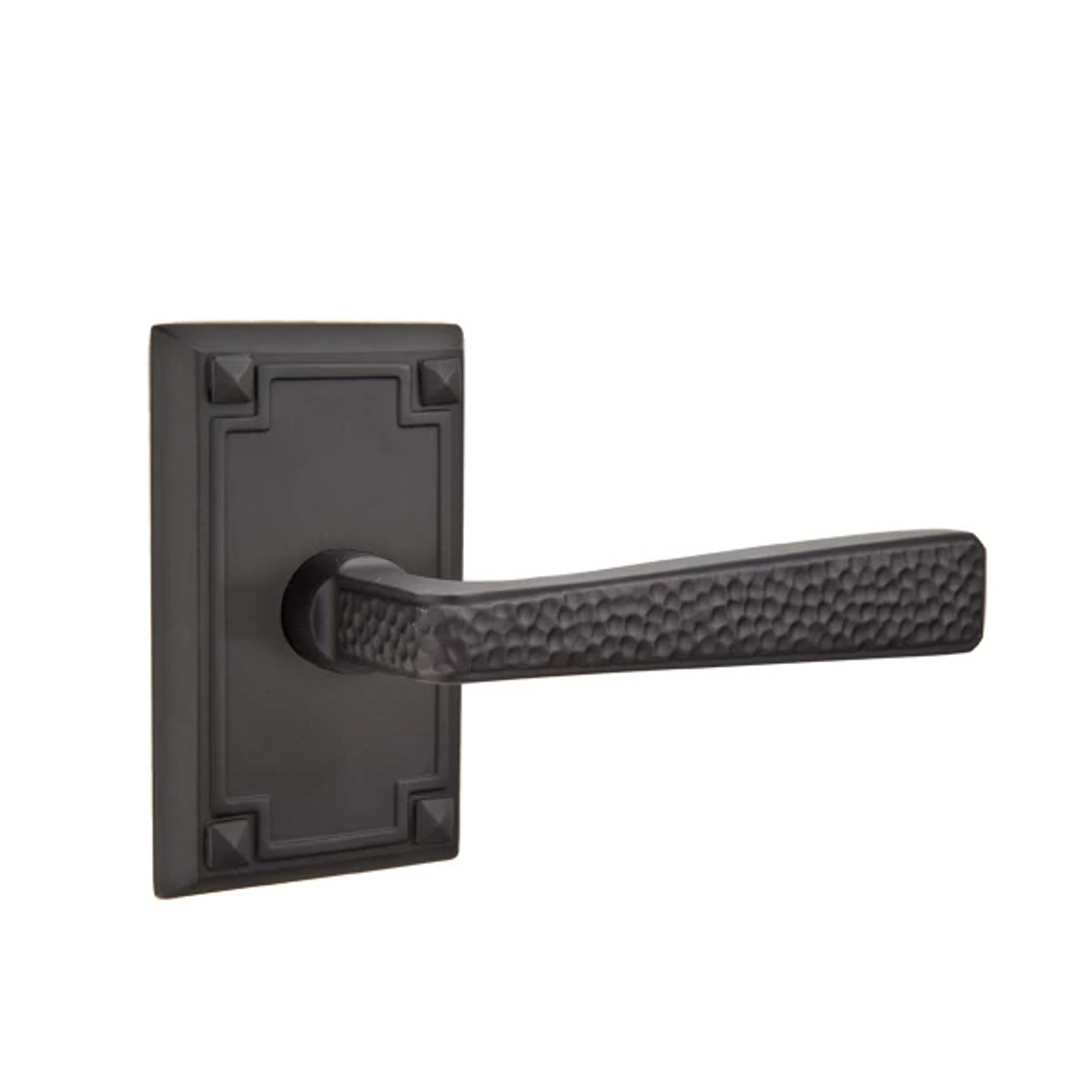 Emtek Hammered Lever Set with Arts & Crafts Rosette