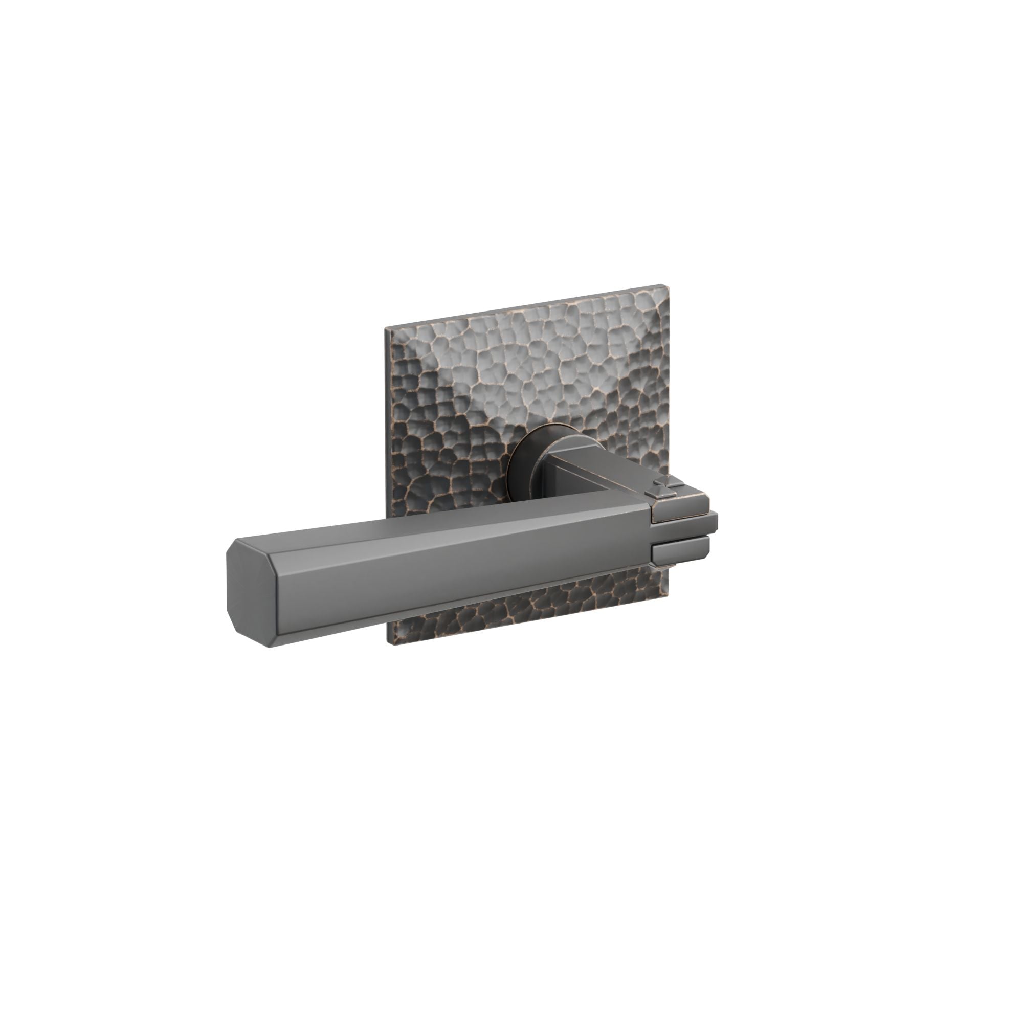 Emtek Arts & Crafts Lever Set with Hammered Rosette