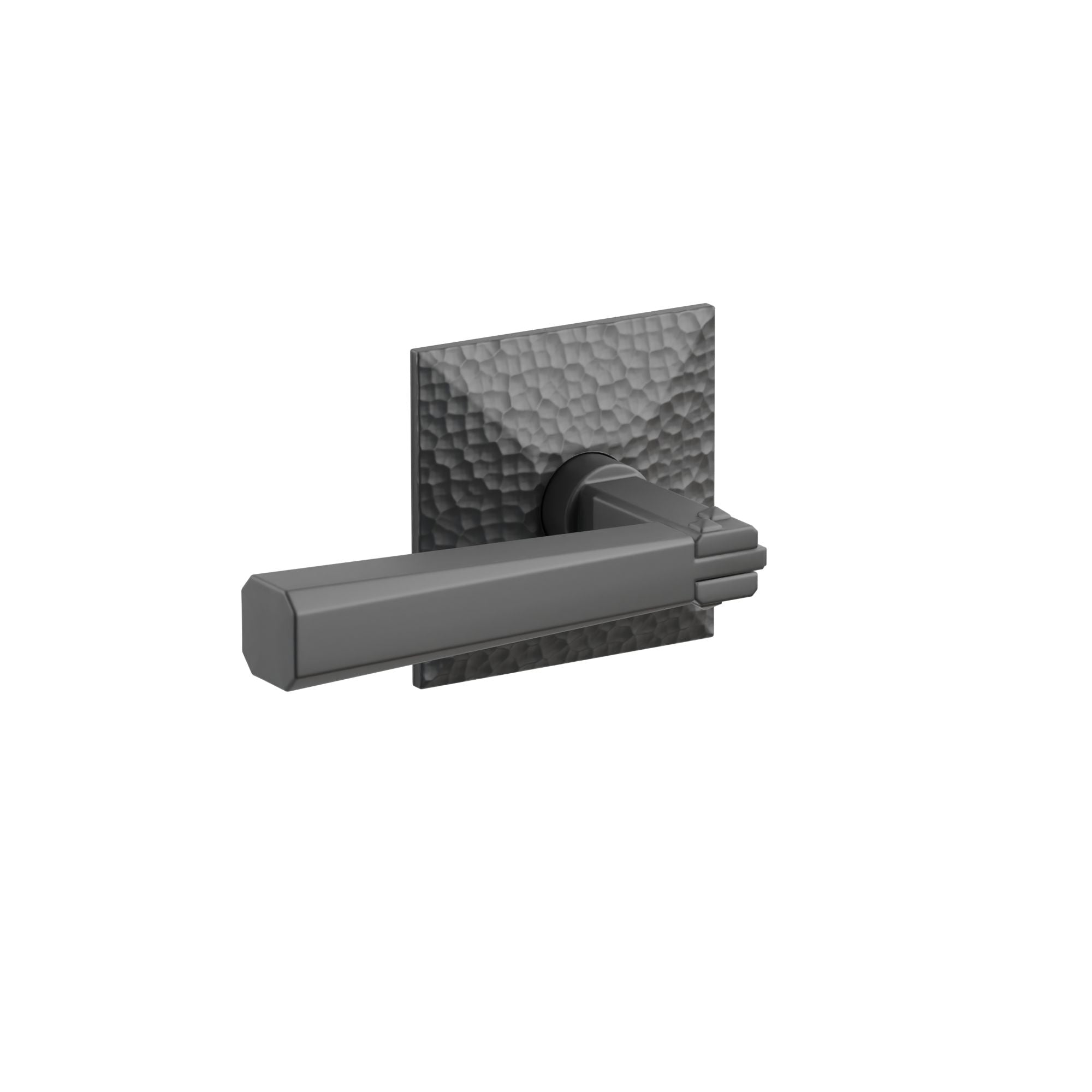 Emtek Concealed Fastener Arts & Crafts Lever Set with Hammered Rosette