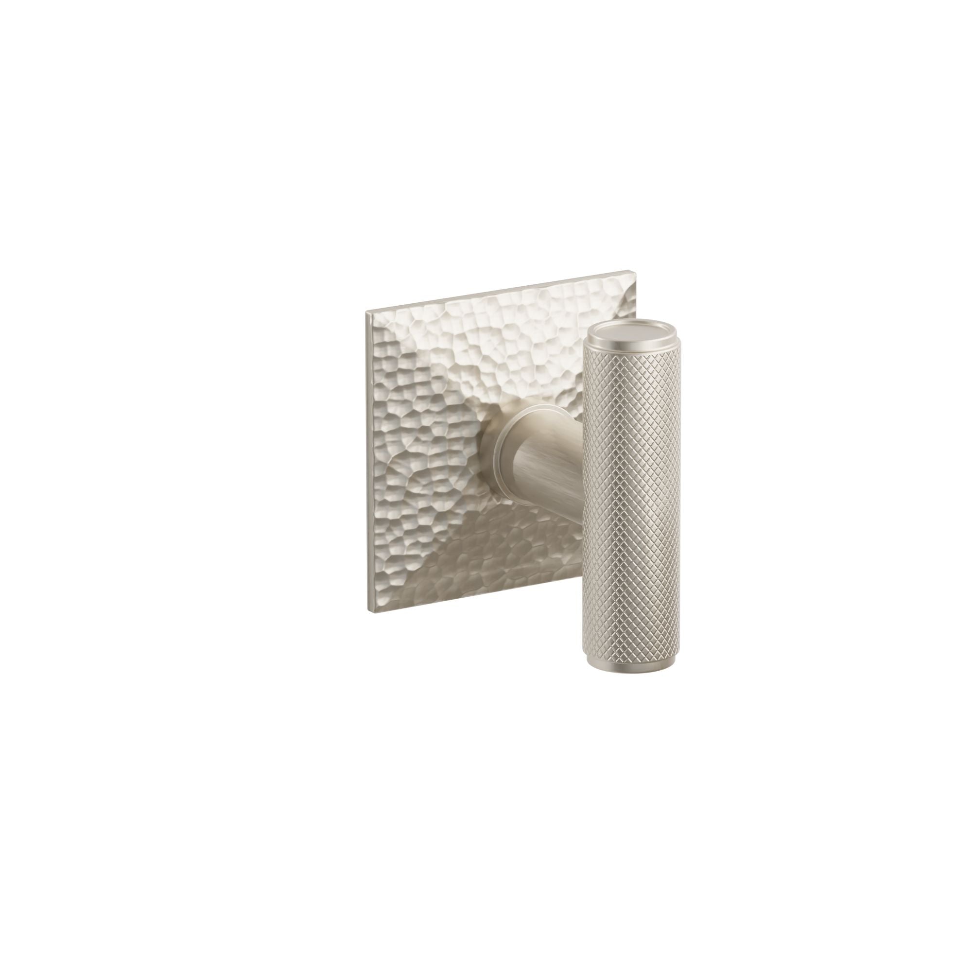 Emtek Concealed Fastener Ace Knurled Knob Set With Hammered Rosette