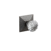 Emtek Astoria Glass Knob Set with Hammered Rosette