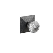 Emtek Concealed Fastener Astoria Glass Knob Set With Hammered Rosette