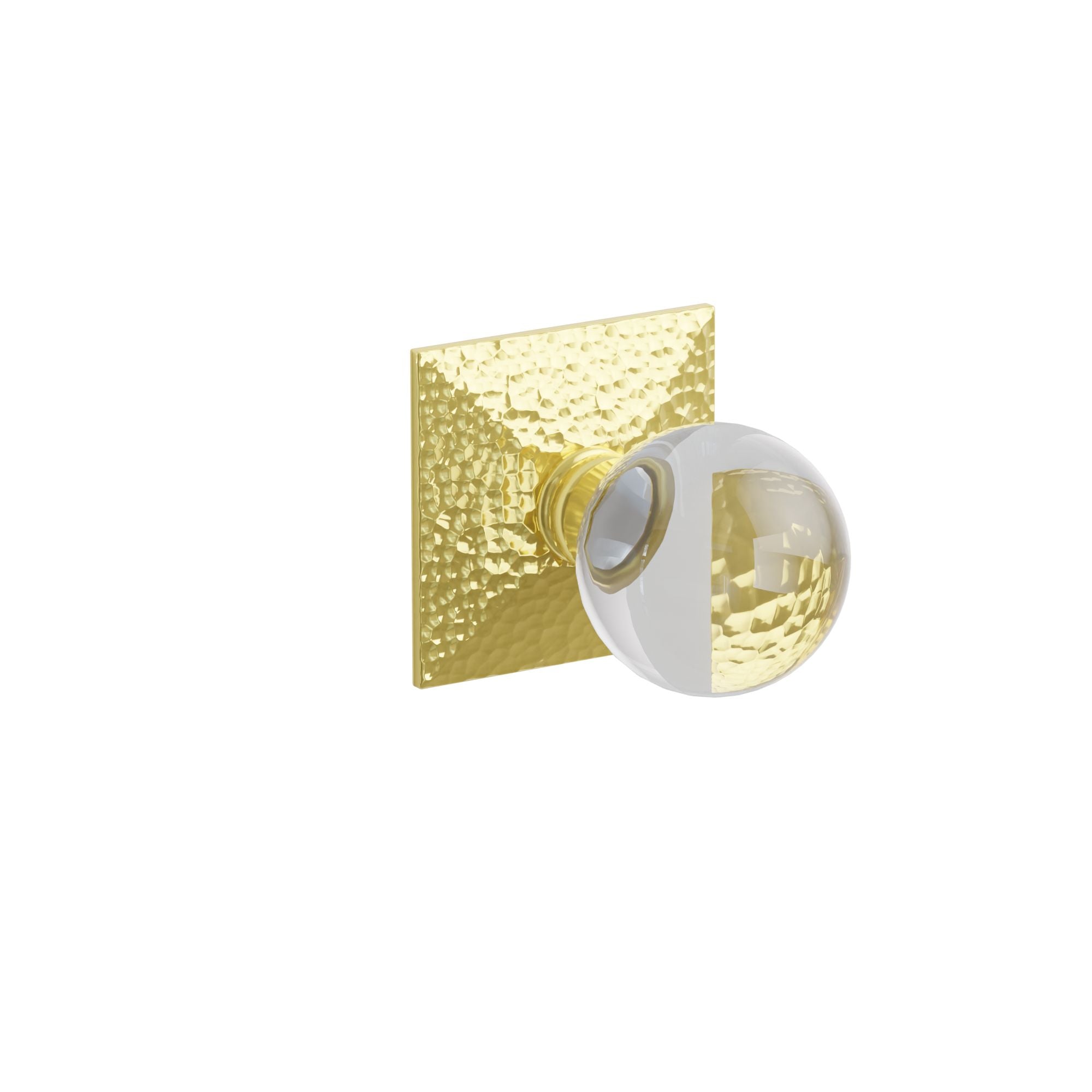 Emtek Concealed Fastener Bristol Glass Knob Set With Hammered Rosette