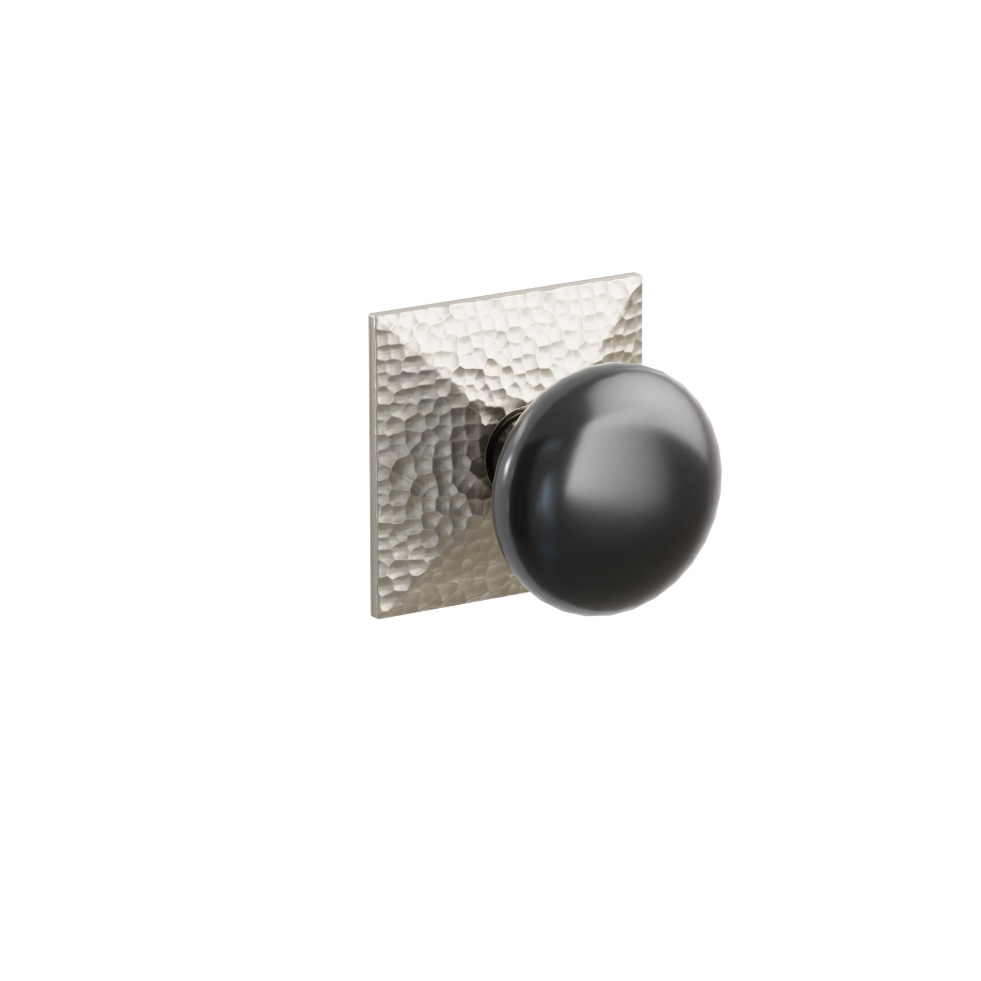 Emtek Ebony Porcelain Knob Set with Hammered Rosette