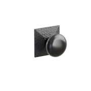 Emtek Concealed Fastener Ebony Porcelain Knob Set With Hammered Rosette