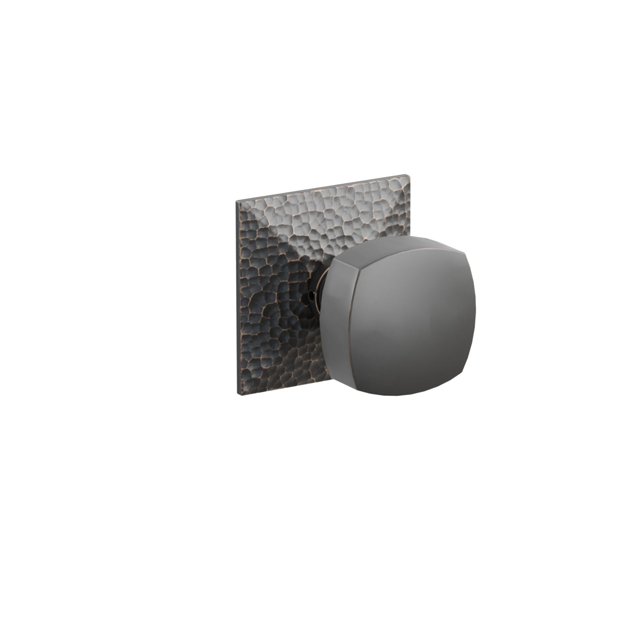 Emtek Freestone Knob Set with Hammered Rosette