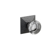 Emtek Concealed Fastener Georgetown Glass Knob Set With Hammered Rosette