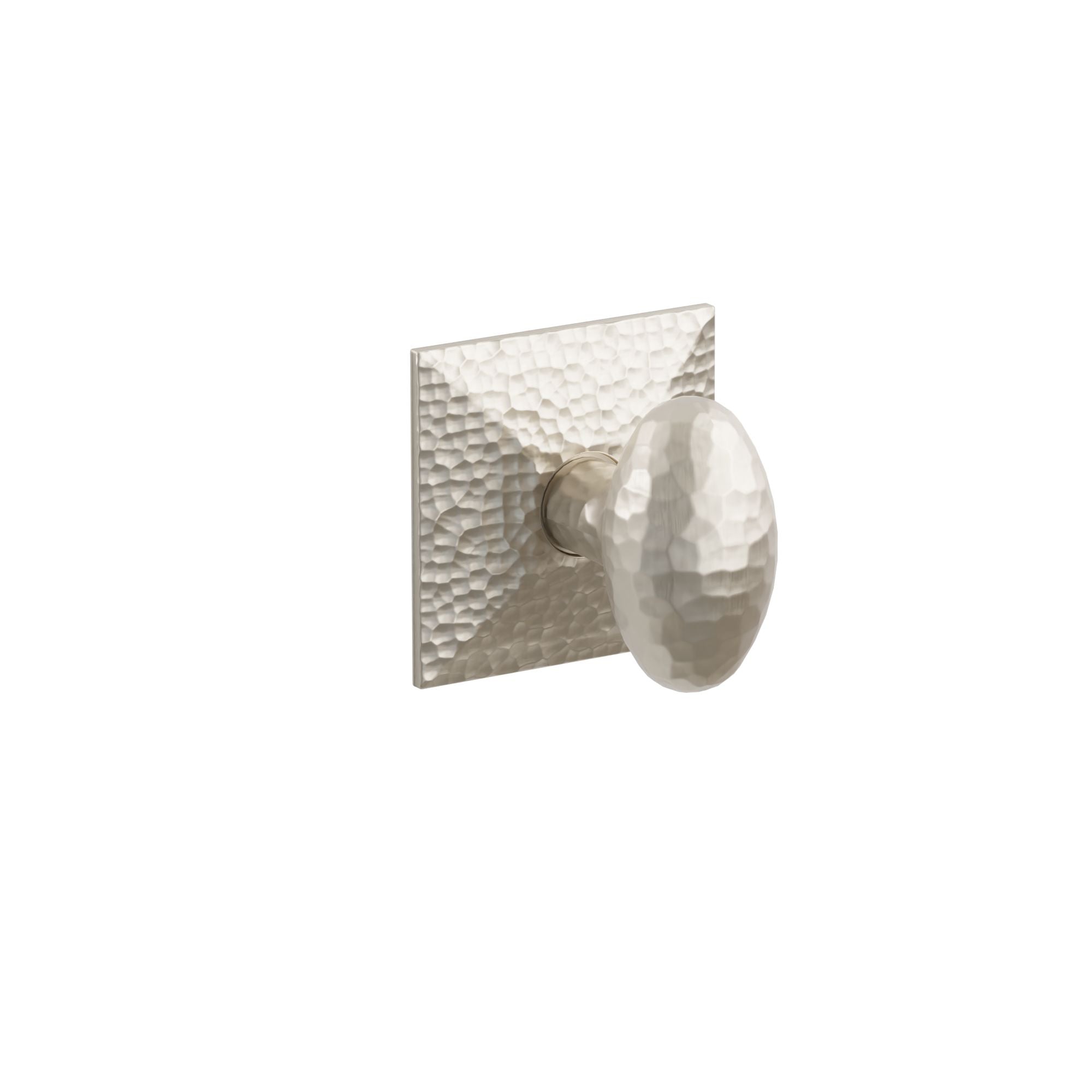 Emtek Concealed Fastener Hammered Egg Knob Set With Hammered Rosette