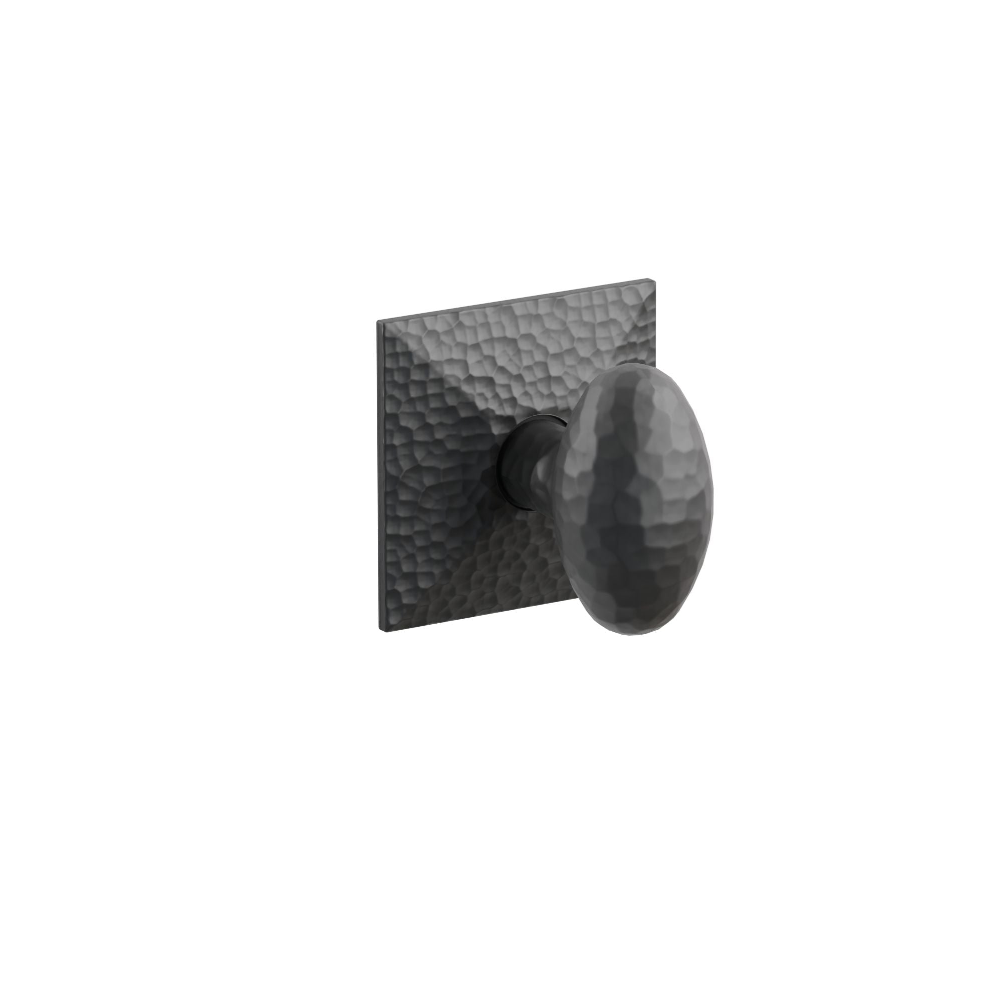 Emtek Concealed Fastener Hammered Egg Knob Set With Hammered Rosette