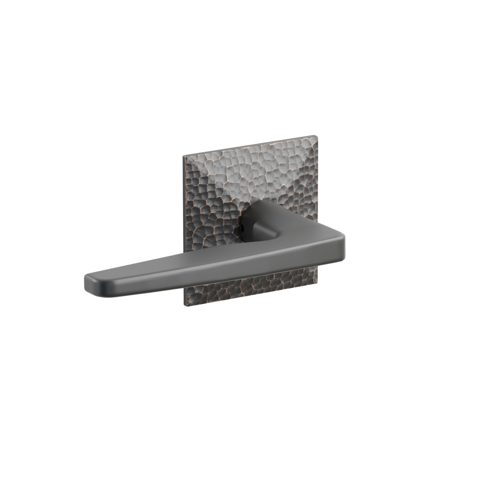 Emtek Concealed Fastener Hermes Lever Set With Hammered Rosette