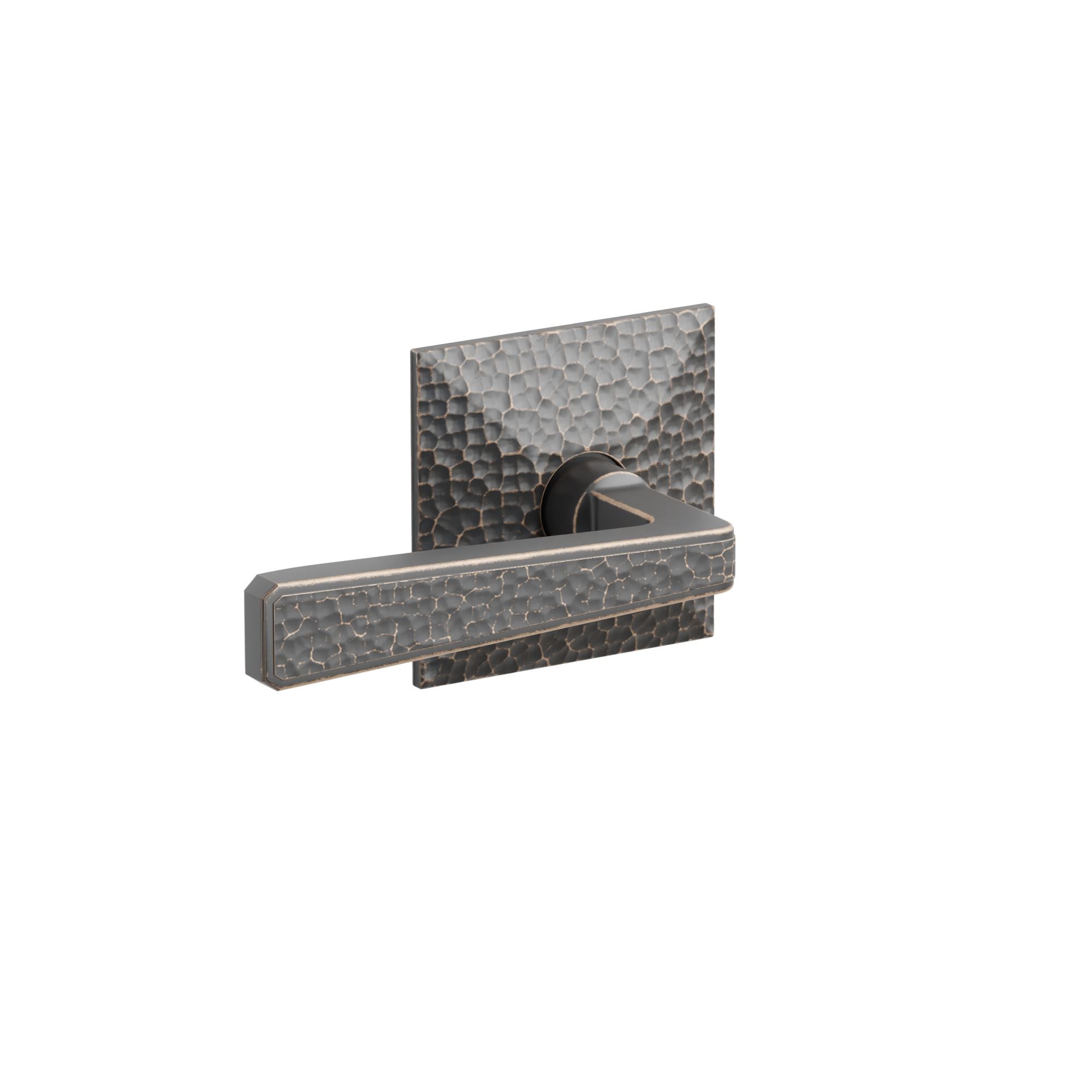 Emtek Hammered Lever Set with Hammered Rosette