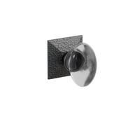 Emtek Concealed Fastener Hampton Glass Knob Set With Hammered Rosette