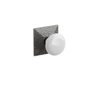 Emtek Ice White Porcelain Knob Set with Hammered Rosette