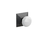 Emtek Concealed Fastener Ice White Porcelain Knob Set With Hammered Rosette