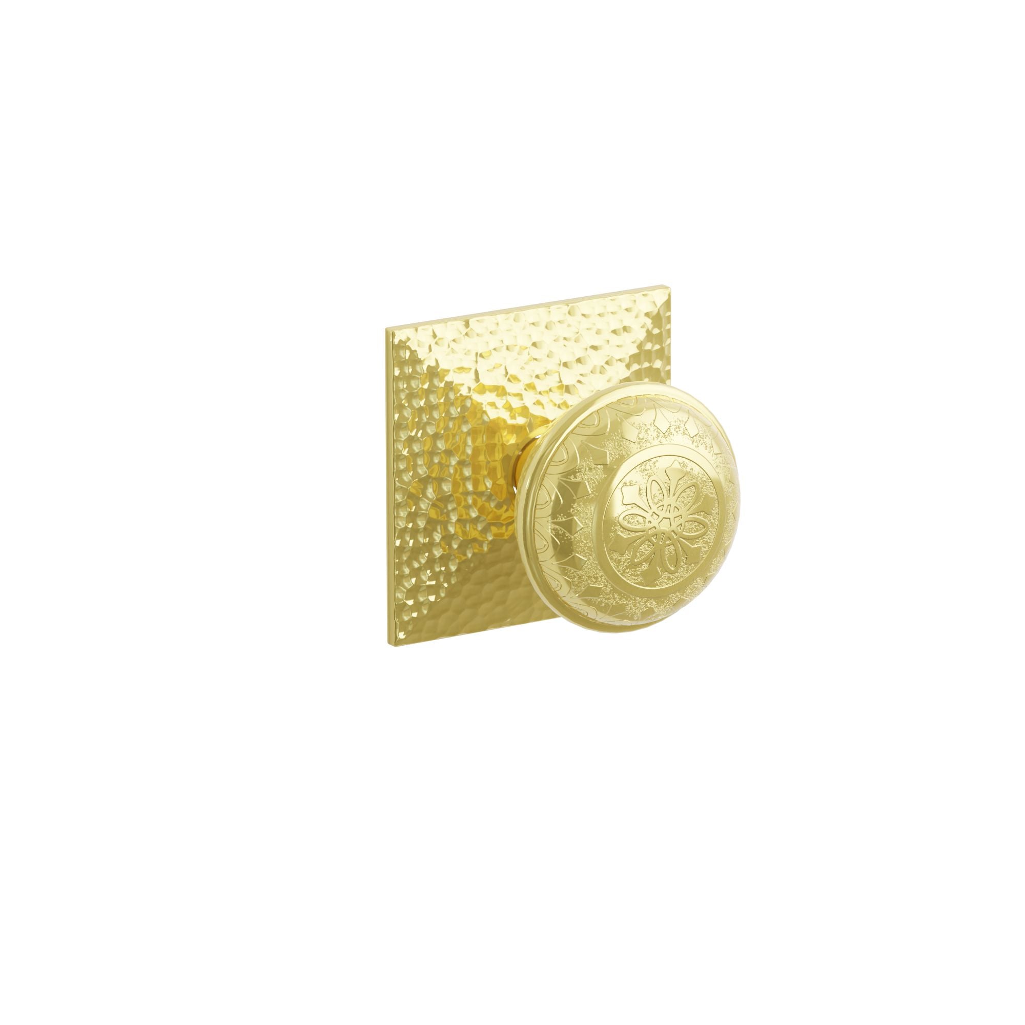 Emtek Lancaster Knob Set with Hammered Rosette