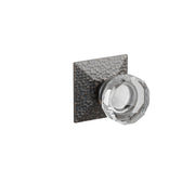 Emtek Lowell Glass Knob Set with Hammered Rosette