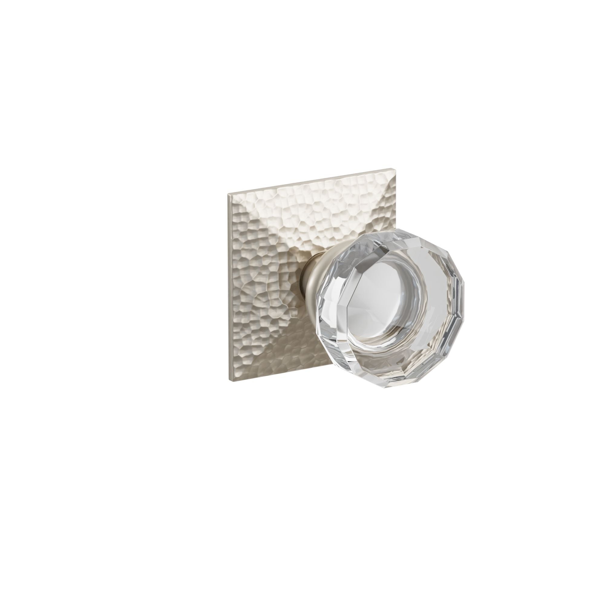 Emtek Lowell Glass Knob Set with Hammered Rosette