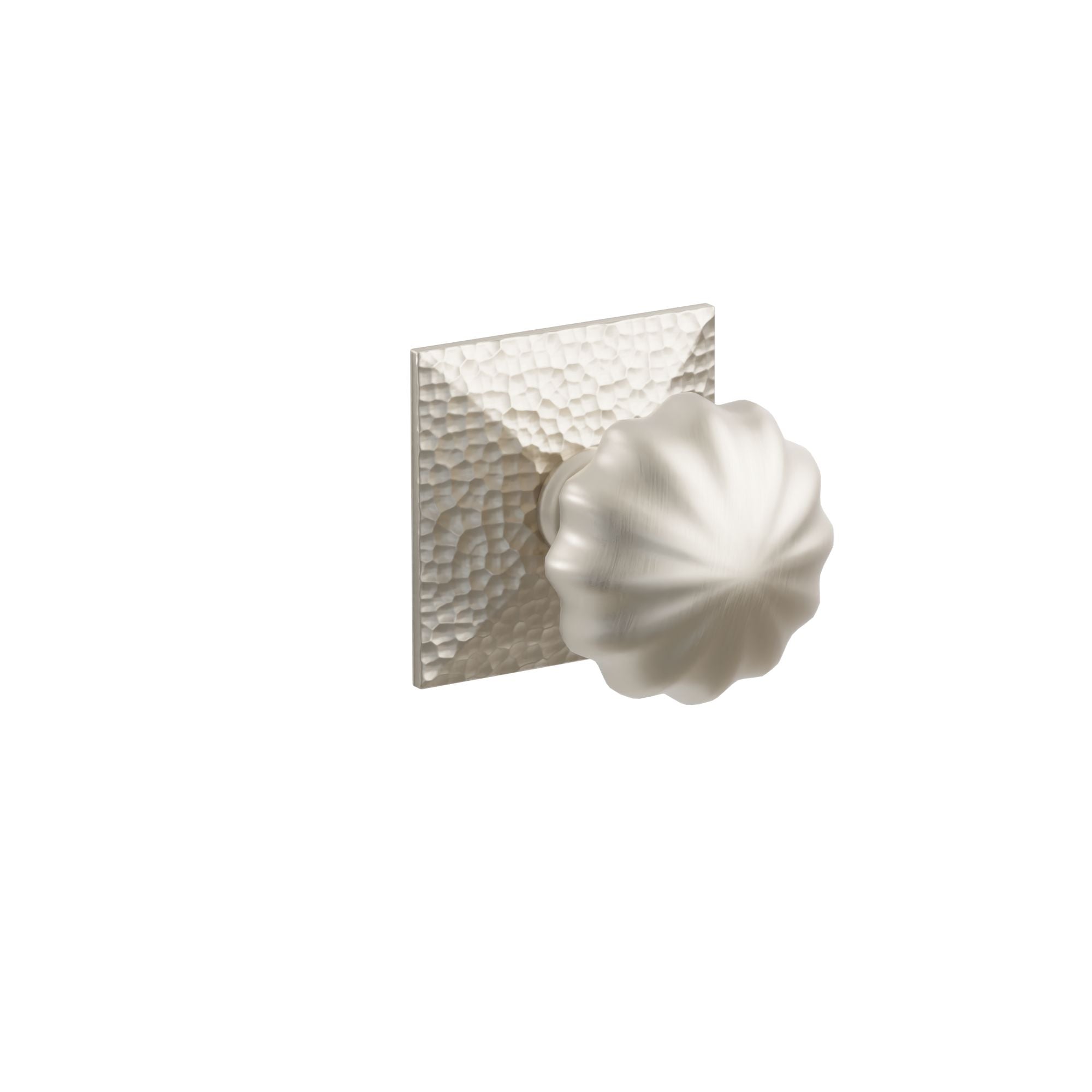 Emtek Concealed Fastener Melon Knob Set With Hammered Rosette