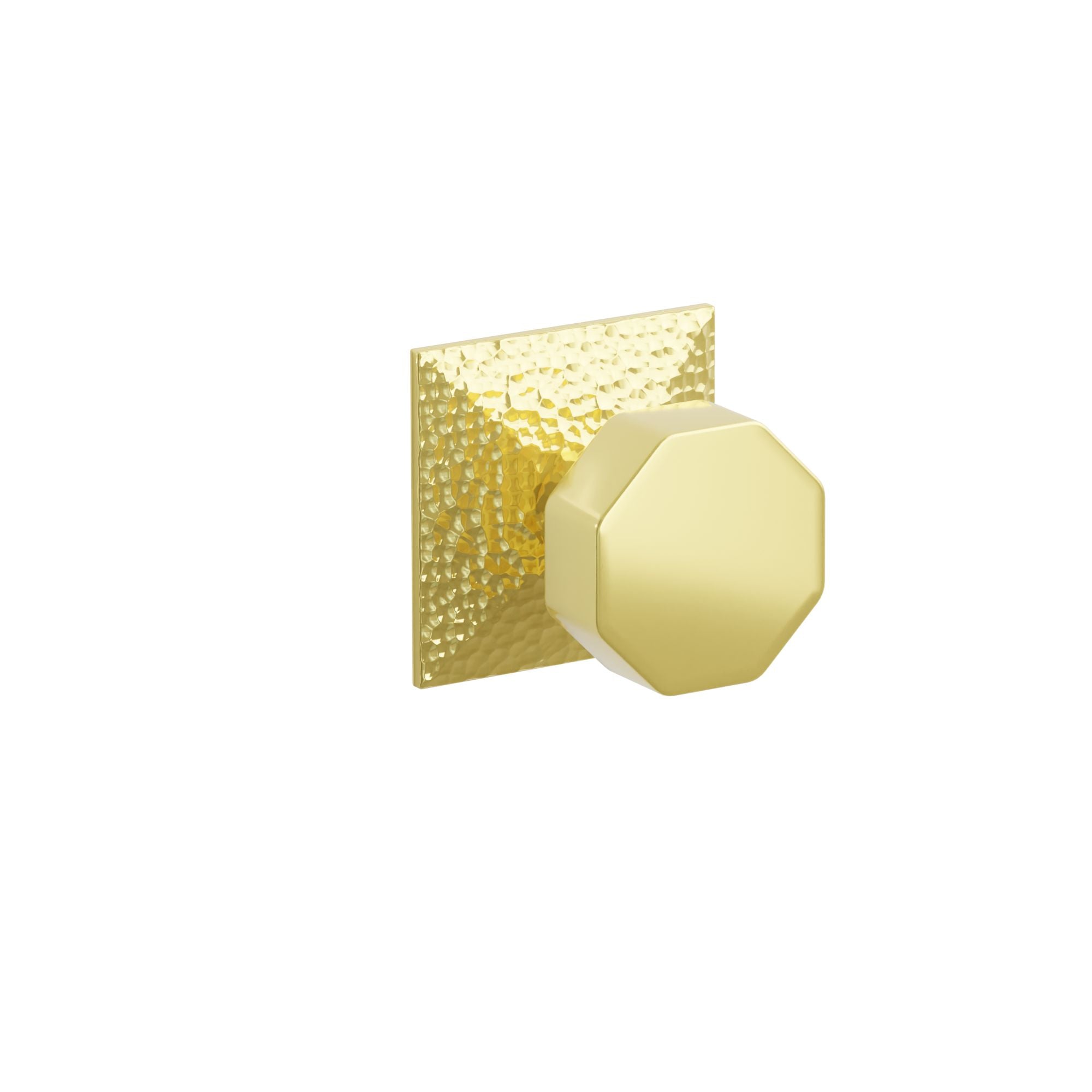 Emtek Octagon Knob Set with Hammered Rosette