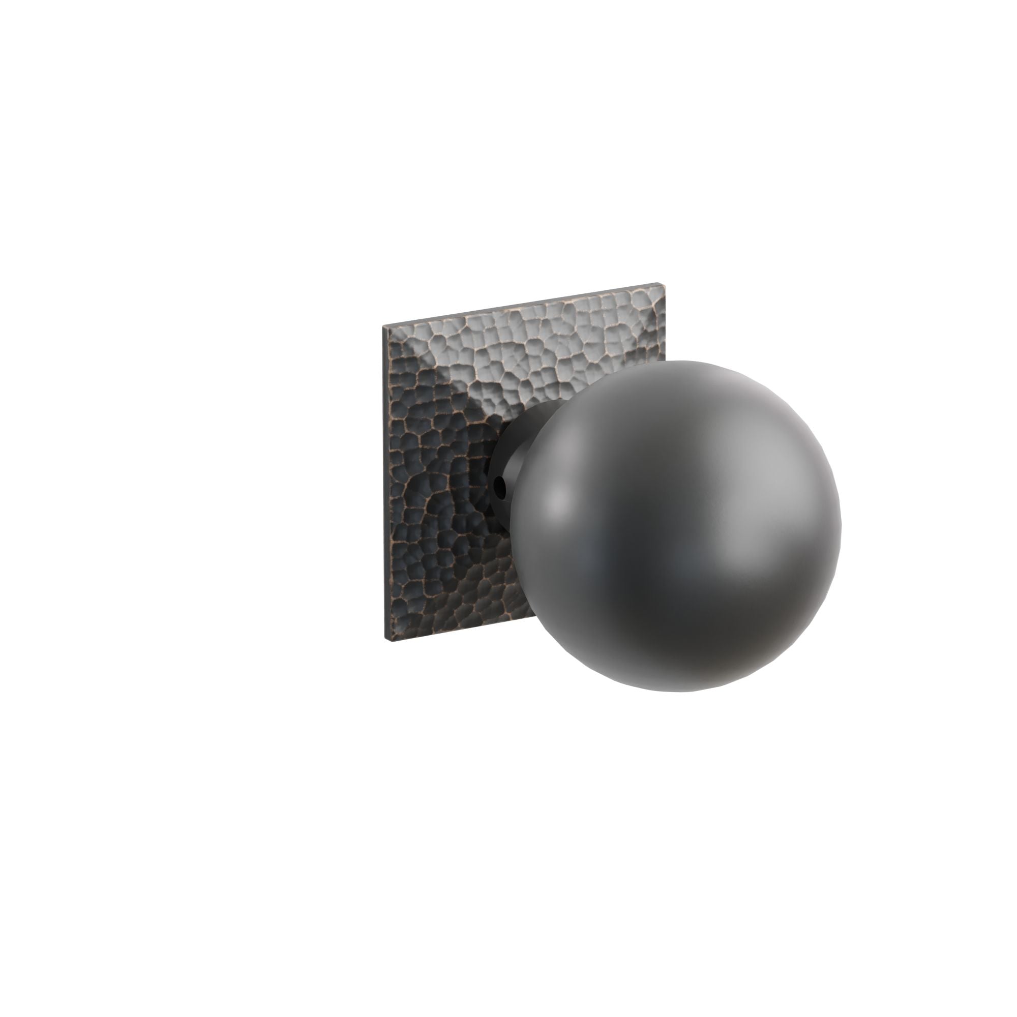 Emtek Concealed Fastener Orb Knob Set With Hammered Rosette