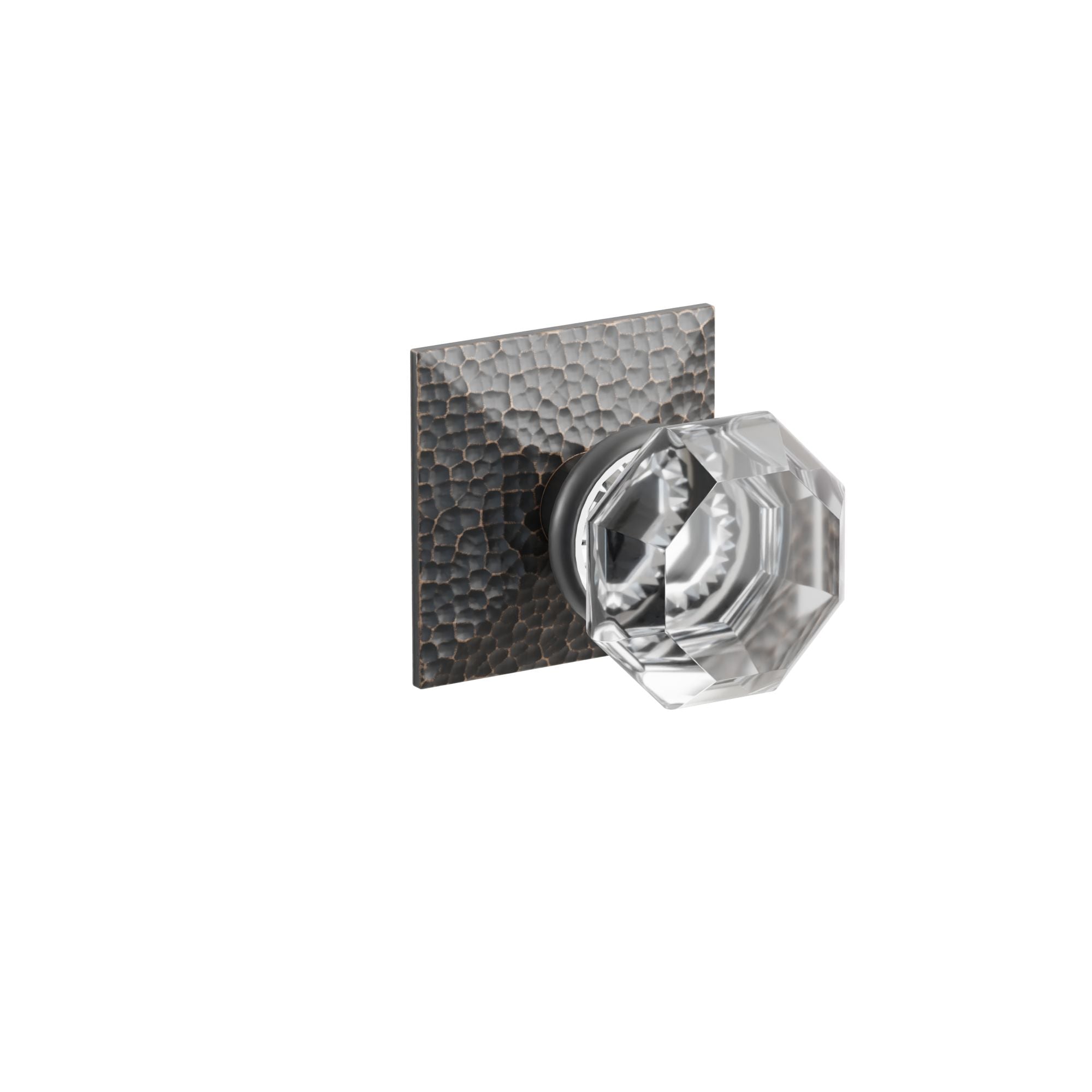 Emtek Concealed Fastener Old Town Knob Set With Hammered Rosette