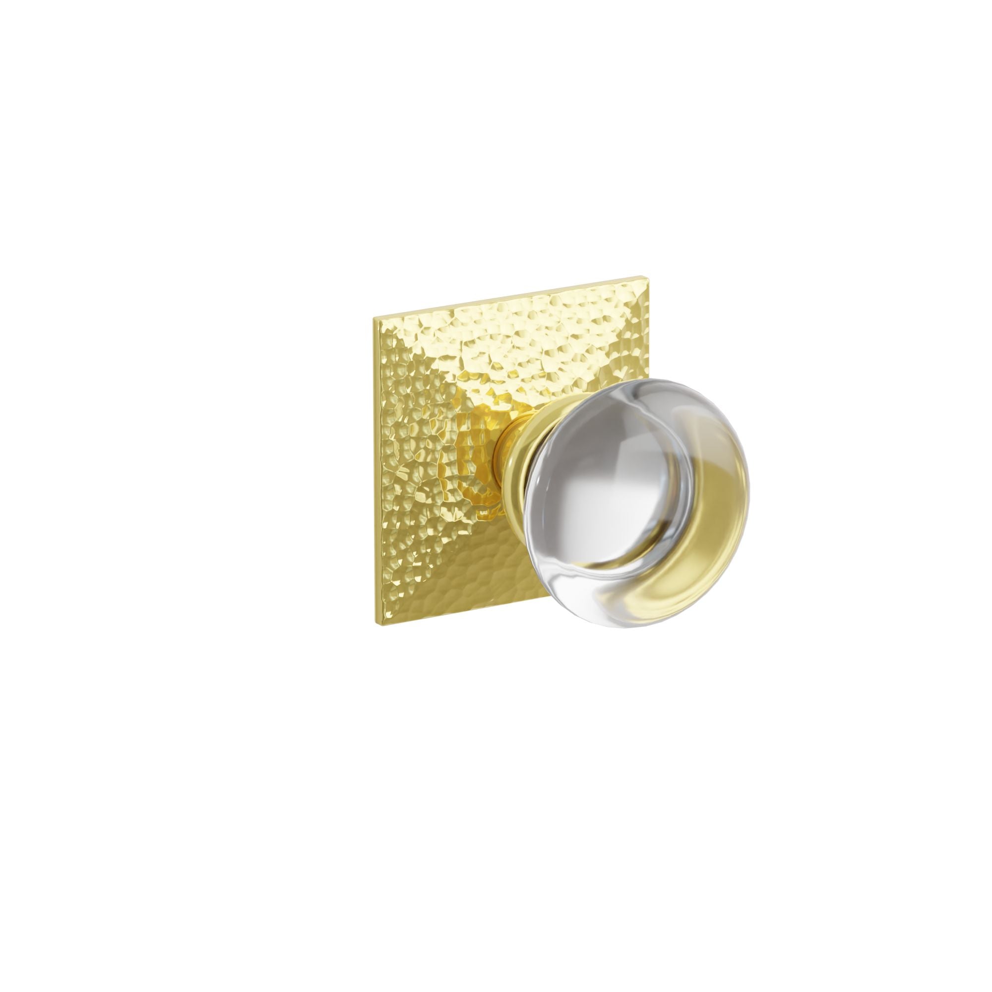 Emtek Concealed Fastener Providence Glass Knob Set With Hammered Rosette