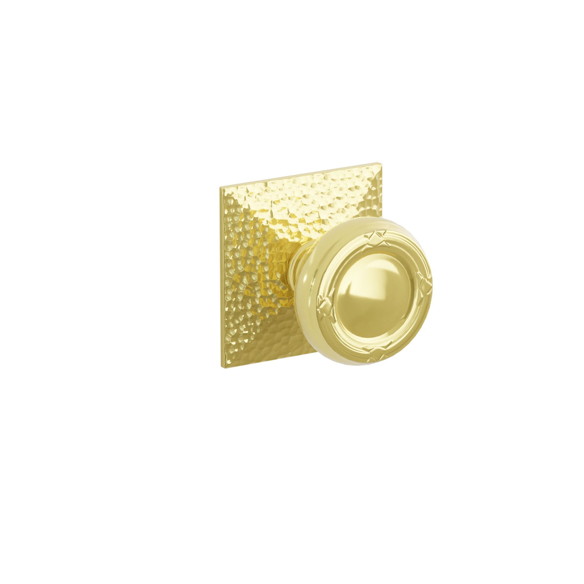 Emtek Ribbon & Reed Knob Set with Hammered Rosette
