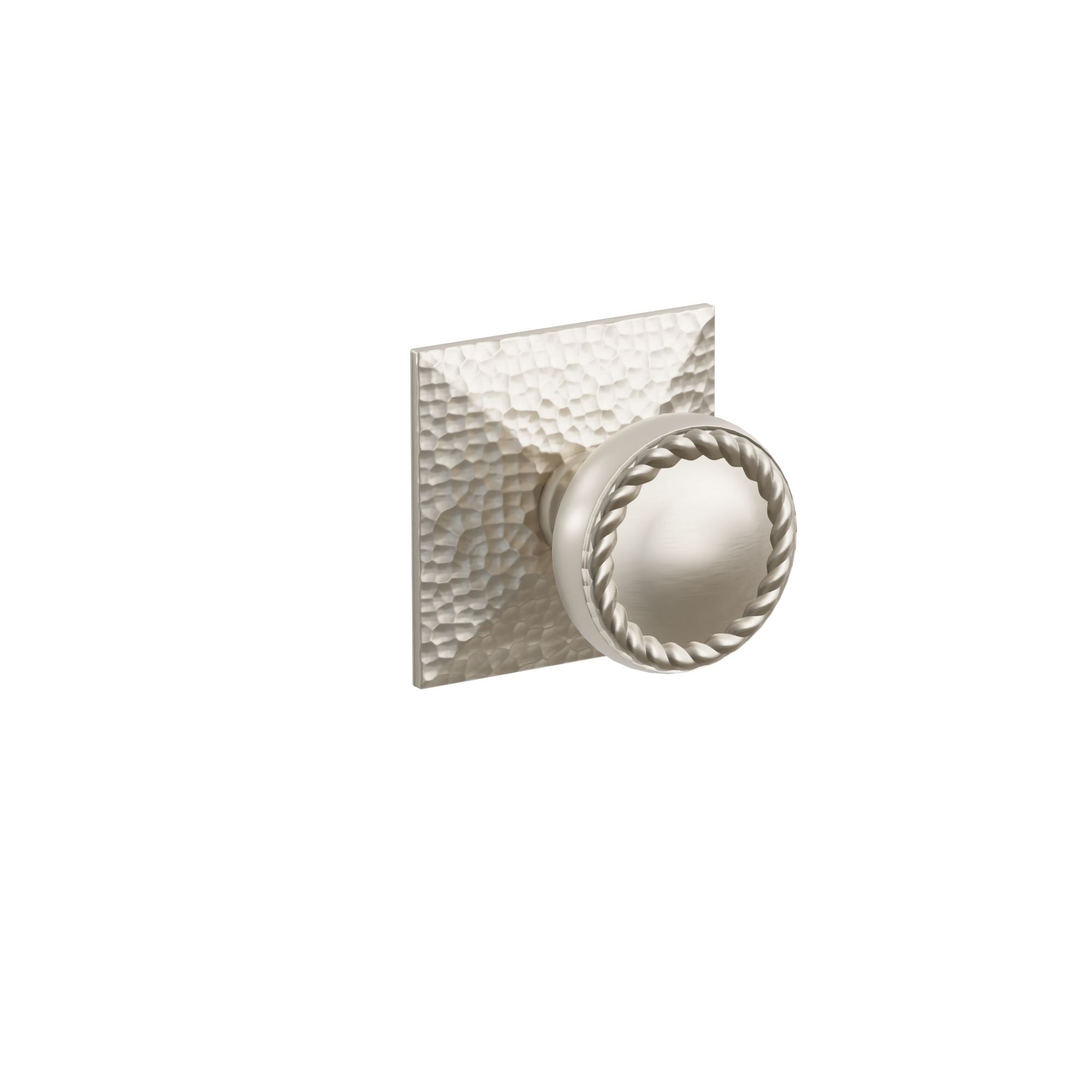 Emtek Concealed Fastener Rope Knob Set With Hammered Rosette