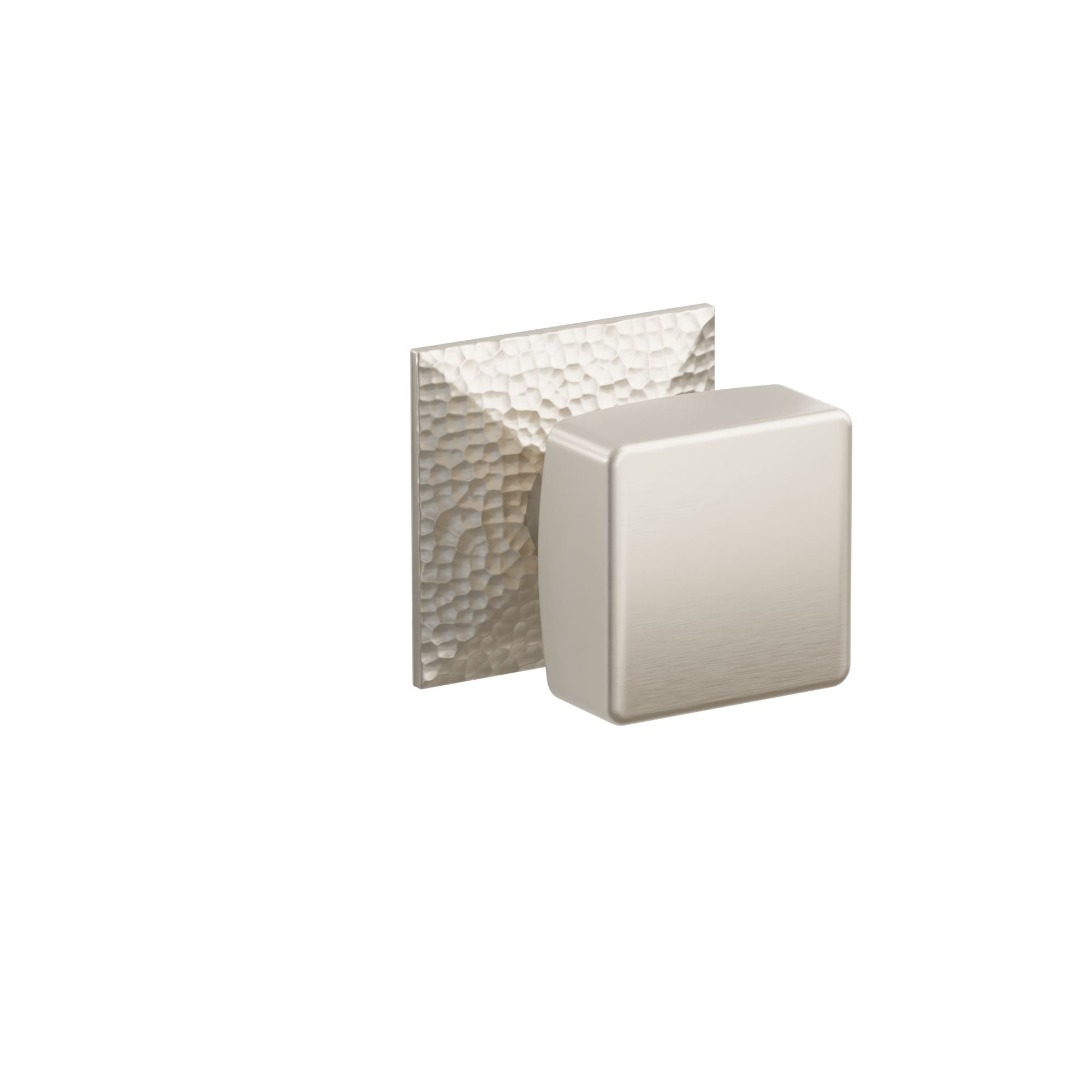 Emtek Concealed Fastener Square Knob Set With Hammered Rosette