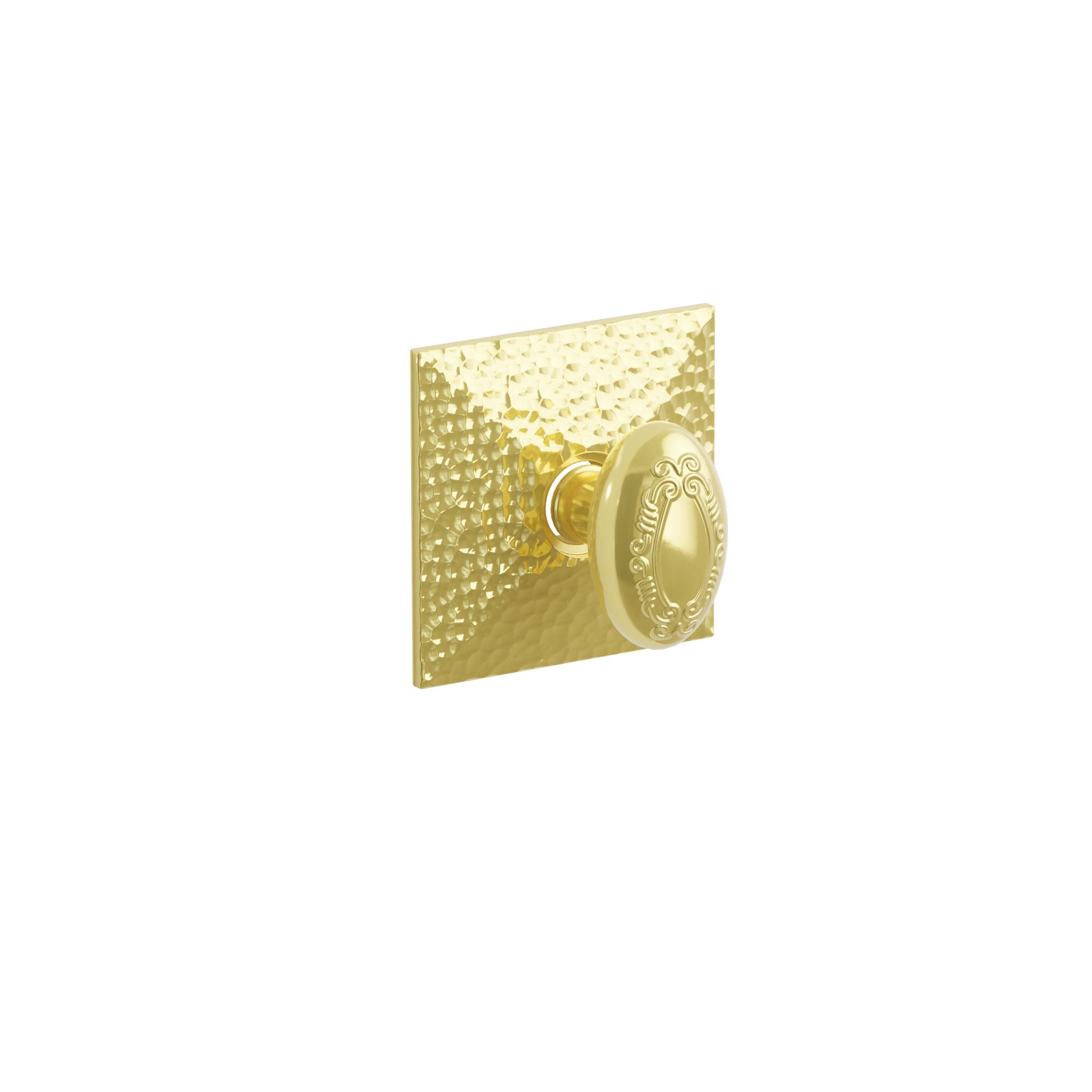 Emtek Concealed Fastener Victoria Knob Set With Hammered Rosette