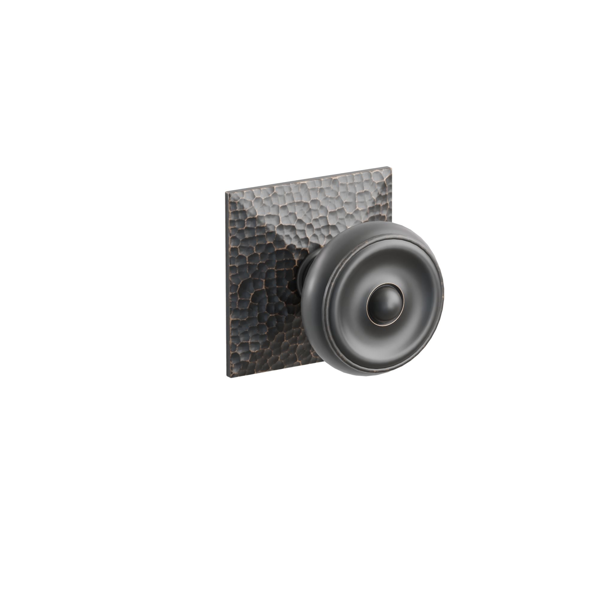 Emtek Waverly Knob Set with Hammered Rosette