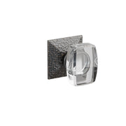 Emtek Windsor Glass Knob Set with Hammered Rosette